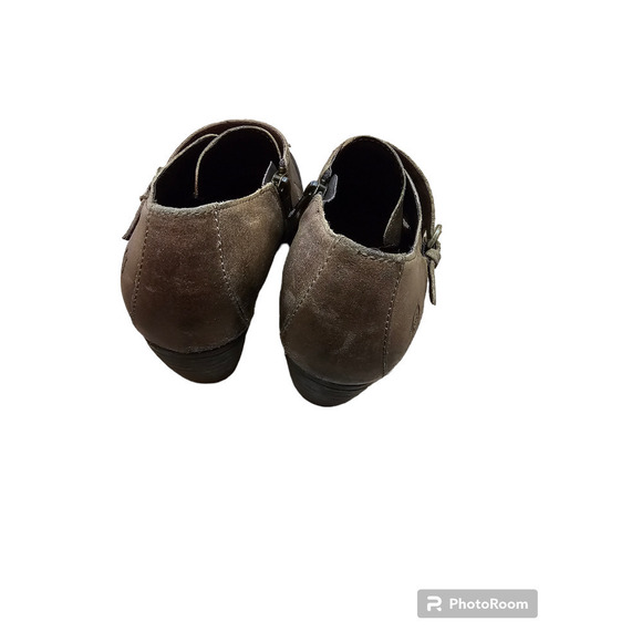 Born Brown Davis Monk Strap Booties/clogs distressed suede size 8 - Picture 6 of 6